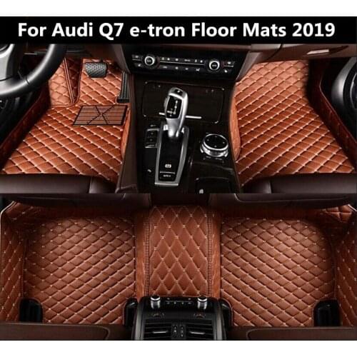 Car 3D Luxury Leather Car Floor Mats Fits For Audi Q7 e-tron 2019 EMS Free shipping