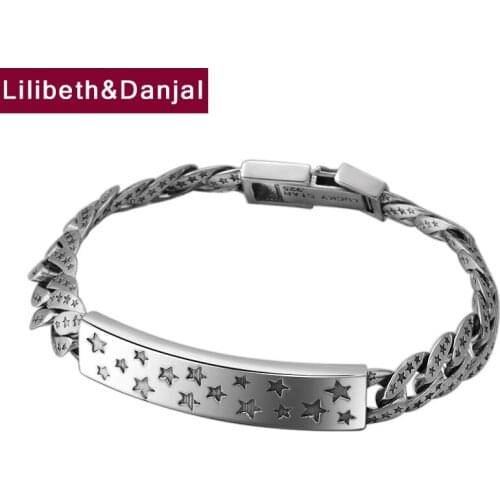 Best Friend Bracelet 100% 925 Sterling Silver Fine Jewelry Men Women Star Charm Chain Couple Bracelet Bangle 2018 loom band FB27
