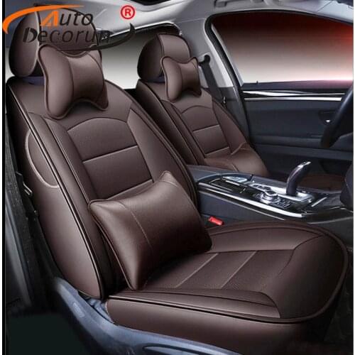 AutoDecorun Custom Perforated Genuine Leather Covers Seat for Cadillac ATS 2013-2015 Seat Cover Car Protectors Auto Accessories