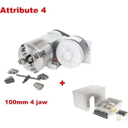 CNC rotary A 4th axis dividing head 100mm chuck with power supply speed controller for CNC router lathe milling machine
