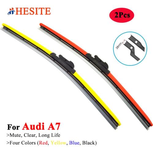 HESITE Colorful Frameless Wiper Blades For Audi A7 C6 C7 C8 Models Accessories 2012 2015 2016 2017 2018 2019 2020 Hybrid Wipers