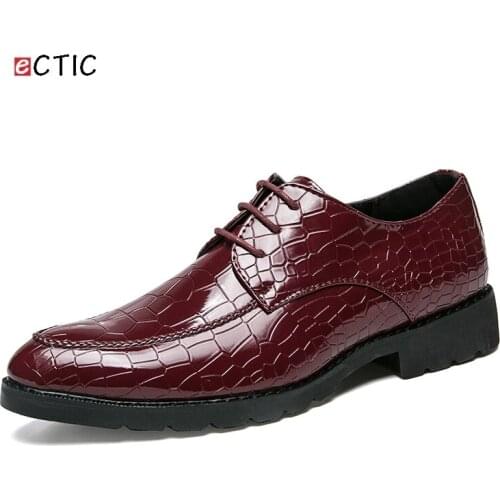 Ectic Causal Lace up Formal Shoes for Mens Faux Crocodile Shoes Derby Shoes Handtailor Sewing Rubber Outsole Fashion Dropshippin