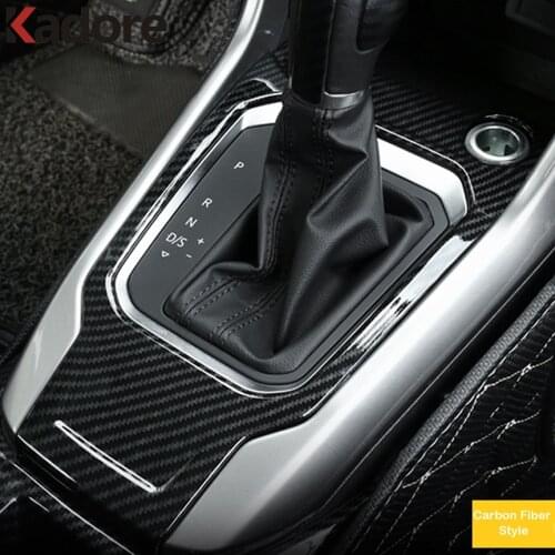 For Volkswagen VW T-Roc TROC 2017 2018 2019 Carbon Fiber Car Gear Shift Box Panel Cover Sticker Trim Strips Garnish Accessories