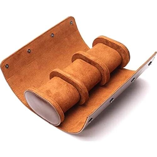 Watch Roll Travel Case for Men and Women- 3 Watch Storage and Organizer-Secure Storage with Innovative Removable Pillows