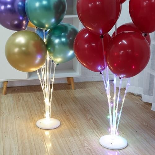 Frigg 7 Tubes LED Balloon Stand Happy Birthday Balloon Holder Column Birthday Party Decorations Kids Wedding Party Supplies