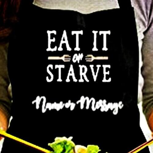 Custom Queen Boss King of The Kitchen Apron,personalised Eat it or starve Funny apron,Mothers Day gifts,Barbecue,Grill Master