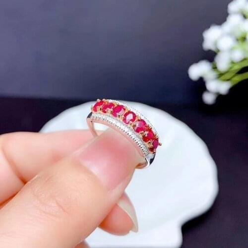 3*4mm Natural 0.3Ct Ruby Pigeon-Blood S925 Rings forWomen Fine Jewelry Real Red Gemstones Classic Women Men gift Gifts Hot Sale