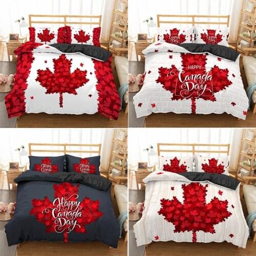 Maple Leaf Nordic Style Duvet Cover Set Print Bedding Set With Pillowcases 2/3pcs Set Duvet Cover 240x220 Queen King Single Size