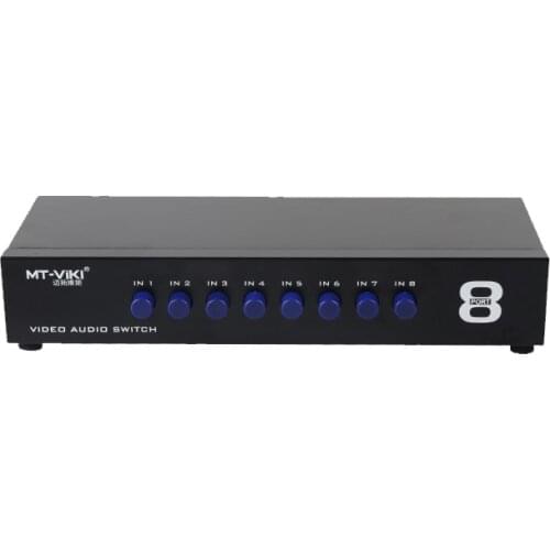 8 Ports Composite 3 RCA Video Audio AV Switch Switcher Box Selector 8 In 1 Out 8x1 for HDTV LCD Projector DVD M-T831AV