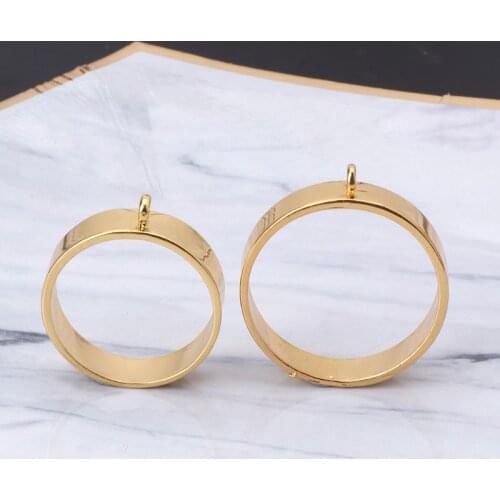 5Pcs Round Framework Open Back Bezels Pendant Blanks for Resin Jewelry Making