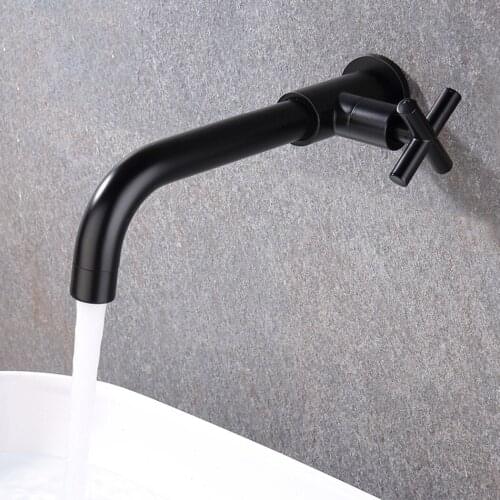 Brass Wall Mounted Basin Faucet Bathroom Cold Water Tap Rotation Spout For Bathroom Hotel Out Door Garden Wash Faucet
