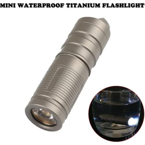 Mini Waterproof Titanium Self Defense Flashlight Portable Rechargeable Emergency Pocket Light Outdoor Survival EDC Tool