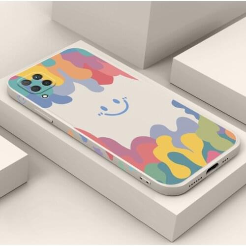 Cartoon Phone Case For iPhone 12 11 Pro Max XR XS 7g 8Plus SE2020 Cute Rainbow Smile Soft Shell Straight Cover Camera Protection