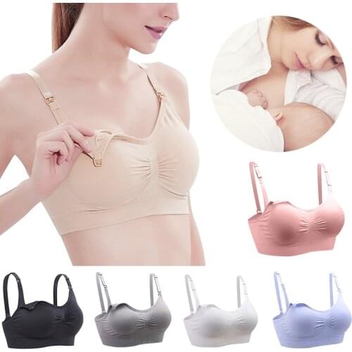 Soft Cotton Maternity Nursing Anti-overflow Bras Pads Wirefree Breastfeeding Underwear For Pregnancy Mother Sleep Breathable Mom