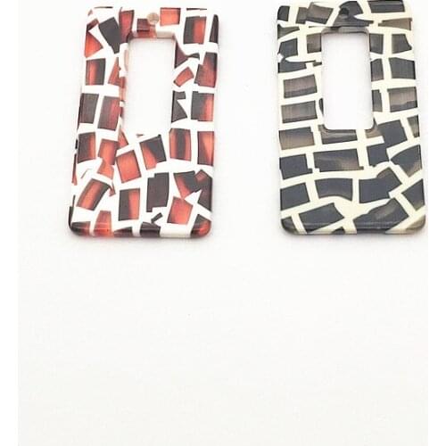 New Arrival! 42x23mm 50pcs Acetic Acid Rectangle Charm for Earrings DIY Making Parts,Jewelry Accessories Findings & Components