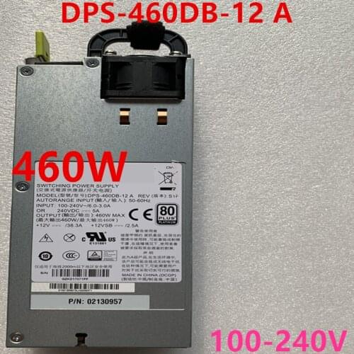 New PSU For Huawei RH2288HV2 RH1288 RH5885V3 RH2285V2 460W Power Supply 02130957 DPS-460DB-12 A