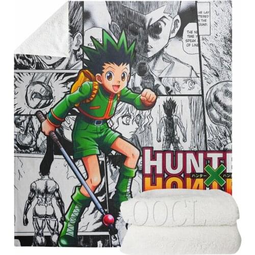 Anime Blankets Hunter X Hunter Killua Zoldyck Comic Printed Flannel Blanket for Throws on Sofa Bed Home Bedspread Travel Blanket