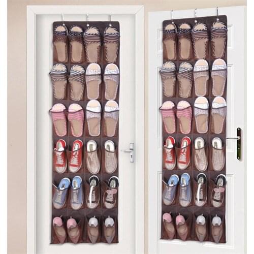 Door Hanging Shoe Rack organizer 24 grids Fabric shoe storage Storage basket on wall Behind the door for clothing and sundries