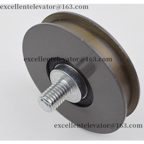 Elevator Door Hanger Roller 56x13x6202 With Axle M10 Flat Groove OD56mm W13mm Bearing 6202 Use For Hitachi