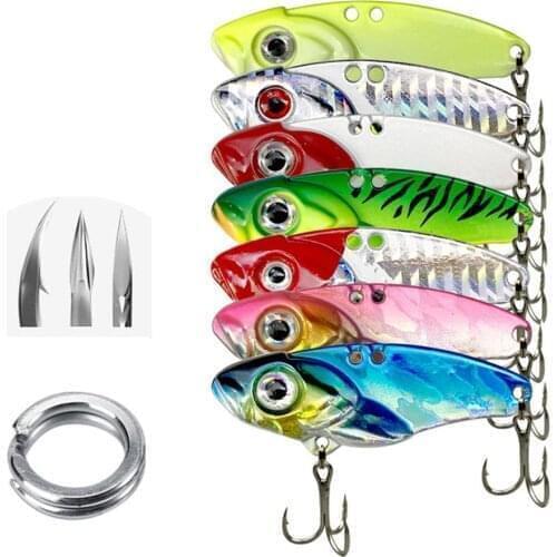 Fishing Lure 10/20g 3D Eyes Metal Vib Blade Lure Sinking Vibration Baits Artificial Vibe for Bass Pike Perch Fishing