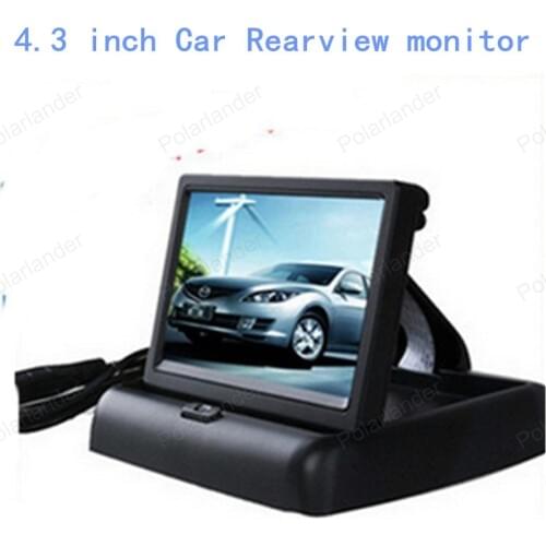 Best selling for Camera DVD VCR 4.3" Foldable LCD Car Reverse Rearview monitor TFT Color Car Parking Monitor