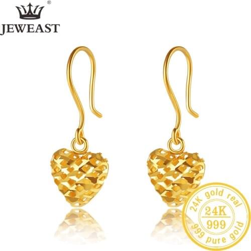 24K Pure Gold Earring Real AU 999 Solid Gold Earrings Nice Good Hollow Ball Tassel Upscale Trendy Fine Jewelry Hot Sell New 2020