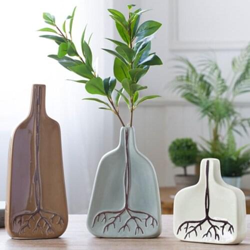 Nordic Ceramic Creative Dried Flower Plant Arrangement Vase Decoration Living Room Bedroom Simulation Home Decorat Ornaments