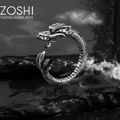 Vintage Punk Snake Skull Ring for Men Women Exaggerated Hip Hop Biker Finger Rings Open Adjustable Rings Party Night Club Ring
