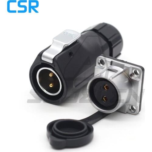 XHP20 series 30A 500V 2Pin Waterproof connector, LED Light power cable connector male and female, 2Pin electrical plug socket