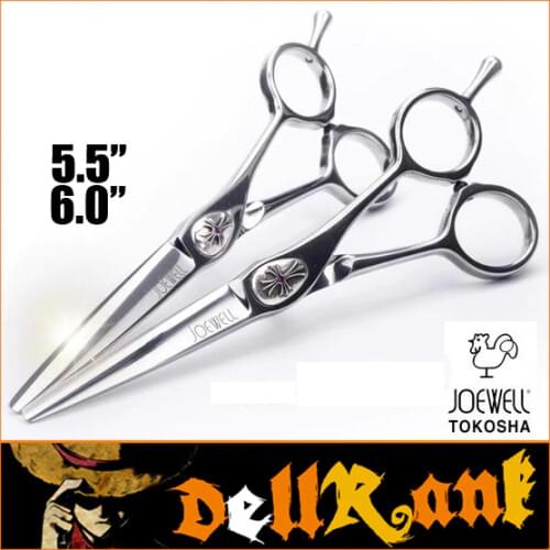 Japan Original "JOEWELL" Scissors 6" Professional Barber Hairdressing Salon Scissors Cobalt High Quality Hair Cutting Shears J-1