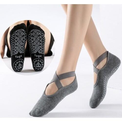 1 Pair Yoga Socks Professional Non Slip Cotton Bandage Sports Ballet Dance Socks Slippers 35-39 Yards