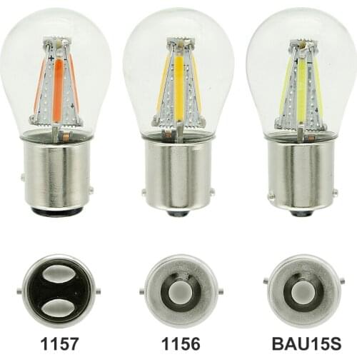 1pcs 1156 P21W BA15S 1157 BAY15D COB LED Filament Chip Car Brake Lights Auto Reverse Bulb Parking Lamp 12V Red White Yellow