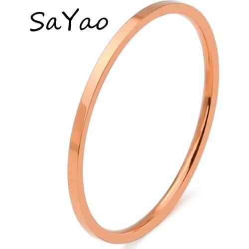1 Piece Free shipping Fashion Stainless Steel Ring Rose Gold 1mm Width Finger Rings Tail Ring Men Women Gift
