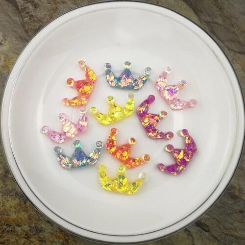 10pcs/lot Resin Flatback Shinning Crown Shaped DIY Decor Accessory for Jewelry Mobile Phone Case Scrapbook Handmade Craft