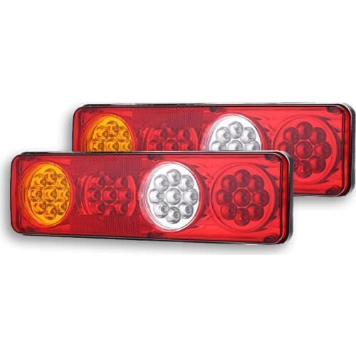 2pcs 3 Colors 36LED Car Rear Tail Lights Signal Lamp Brake Stop Light for Trailer Caravan Truck Lorry 24V Waterproof