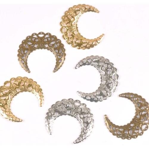 20pcs Filigree Flower Wraps Connector Ancient Flatback Metal Embellishments Scrapbooking For Jewelry Findings 43x38mm YKL0740