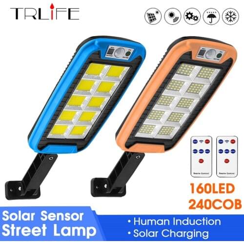 240COB Solar Outdoor Lamp PIR Motion Sensor Remote Control LED IP65 Waterproof Solar Street Light For Garden Wall Night lights
