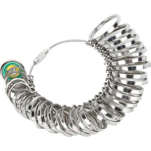 HK Ring Standard Size Jewelry Ring Measuring Tool Rings Size Alloy Finger Ring Sizer Measure Gauge Jewelry Ring Repair Tool Set