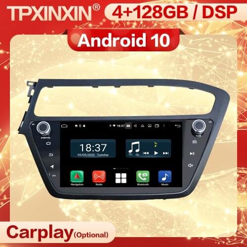 4+128G Carplay 2 Din Android Stereo Receiver For Hyundai I20 2014 2015 2016 2017 2018 2019 BT Radio Audio Video Player Head Unit