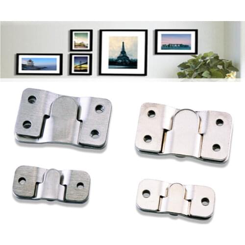 4pcs Stainless Steel Art Gallery Painting Interlocking Hook Picture frame hook wall hanger Photo Frame Clip Furniture Hardware
