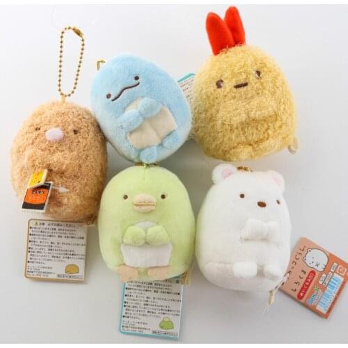 5 pcs/set Sumikko gurashi mini plush pendant dolls cartoon San-X Sumikkogurashi mini plush toys free shipping