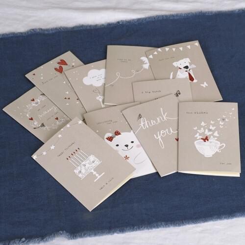 Cute Greeting Cards Gift Message Cards Vintage Mini Cards Birthday Thank You Cards