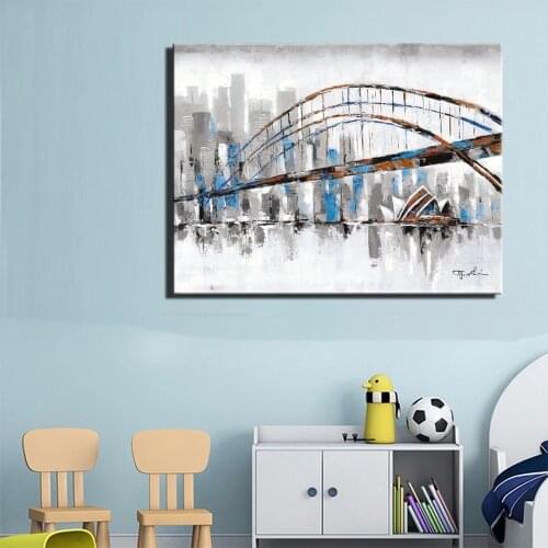 Abstract Landscape Wall Art Canvas Pictures For Living Room Colorful Graffiti Wall Art City Scenery Canvas Paintings Home Decor