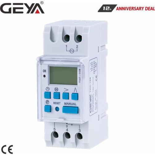 GEYA THC Astronomical Timer Switch LCD Display 16A 20A 30A Latitude Switch 110V 220V Programmable Timer