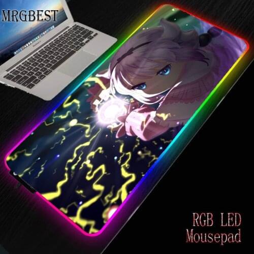 MRGBEST Large RGB Mousepad Japanese for Anime Comic Miss Kobayashis Dragon Maid Kanna Kamui Cute Girls Pattern Mouse Pad