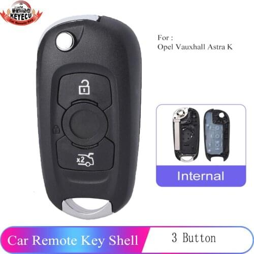 KEYECU Flip Remote Key Shell Case 3 Button Fob for Opel Vauxhall Astra K 2015 2016 2017