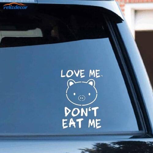 Black/Silver Interesting Aufkleber Love Me Schwein Vegetarier Vegan Car Sticker Vinyl Car Decals Decoration C624