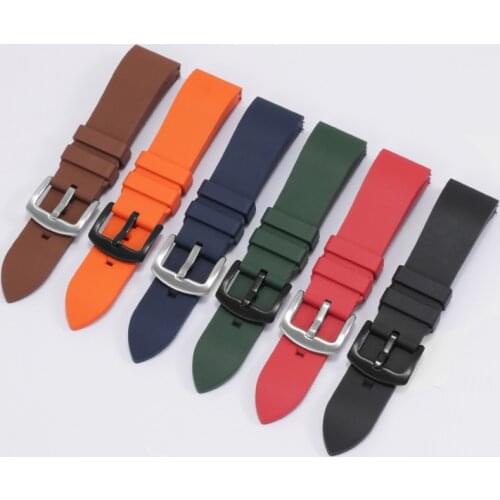 19 20 21 22 24mm Fluoro Rubber watchband black red blue brown wristband for male watch accessoreies Quick release