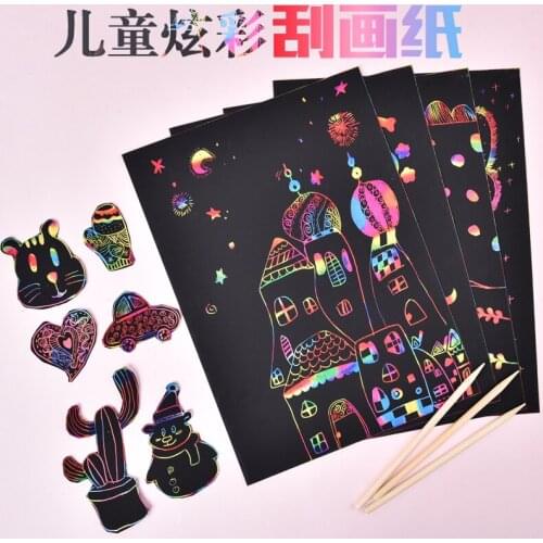 Colorful scratch painting blank graffiti diy creative hand-painted painting paper educational toy birthday gift