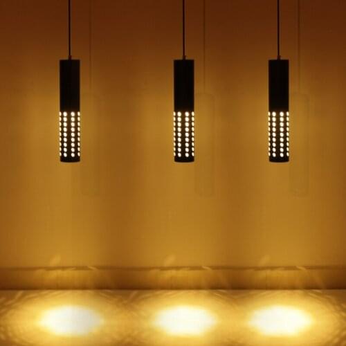 Creative restaurant bar three chandeliers cafe front desk Nordic modern simple single head hollow tube tube lamp lighting led